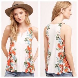 Anthropologie Akemi & kin gardenia button tank